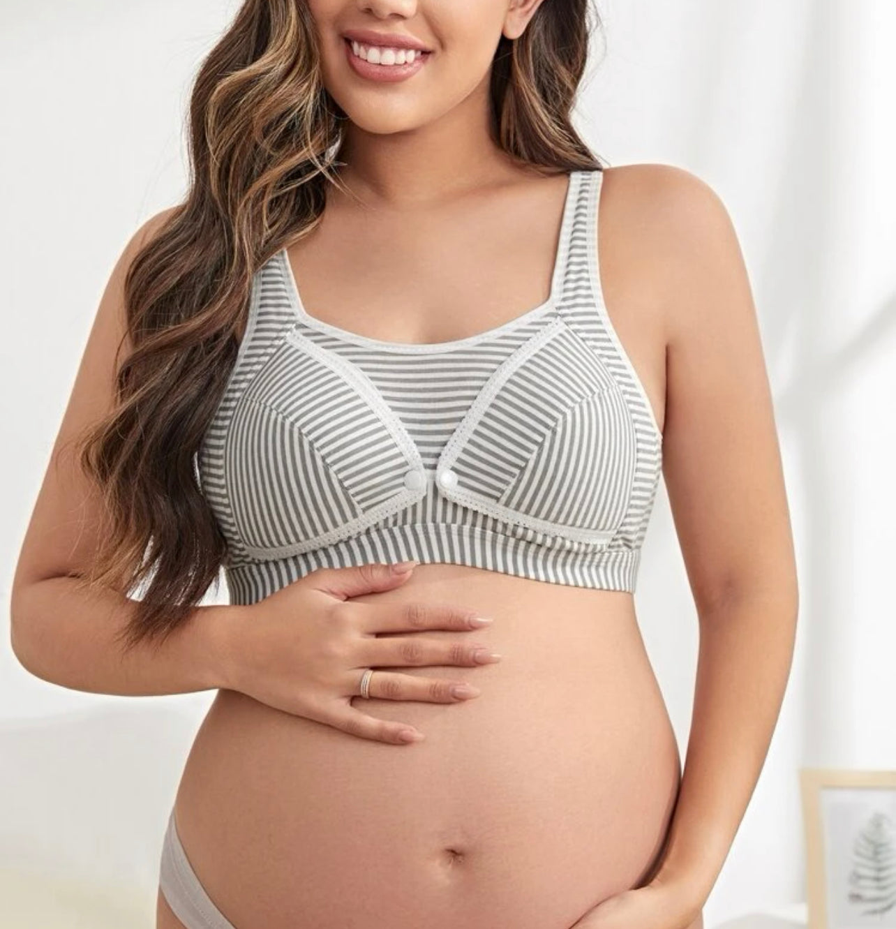 Maternity Striped Nursing Bra