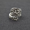 Vintage Spoon Ring Antique adjustable Silver Flower Ring. Style 4.