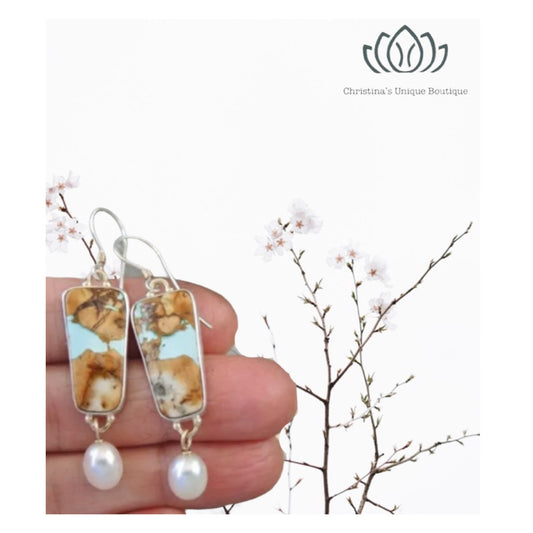 Uniquely designed Pearl pendant dangle earrings. - Christina’s unique boutique LLC