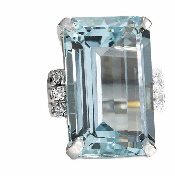 Vintage Women 925 Sterling Silver Aquamarine Gemstone Ring - Christina’s unique boutique LLC