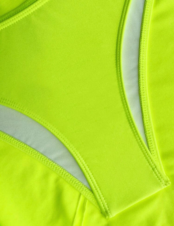 Lime green 3 pack neon green push up bikini swimsuit & beach skirt