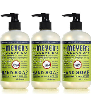 Mrs. Meyer's Hand Soap, Made With Essential Oils, Biodegradable Formula, Lemon Verbena, 12.5 FL. Oz - Pack Of 3