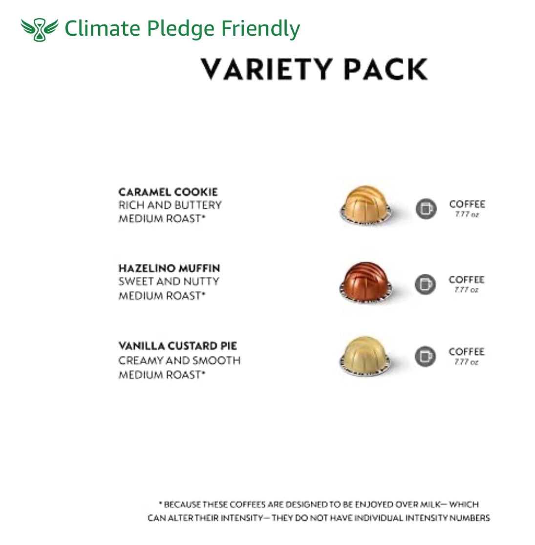 Nespresso Capsules VertuoLine, Barista Flavored Pack, Mild Roast Coffee, 30 Count Coffee Pods, Brews 7.77 Ounce