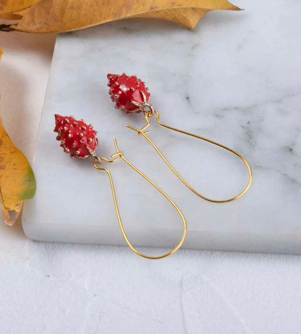 Strawberry decor drop earrings