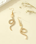 Rhinestone snake drop earrings