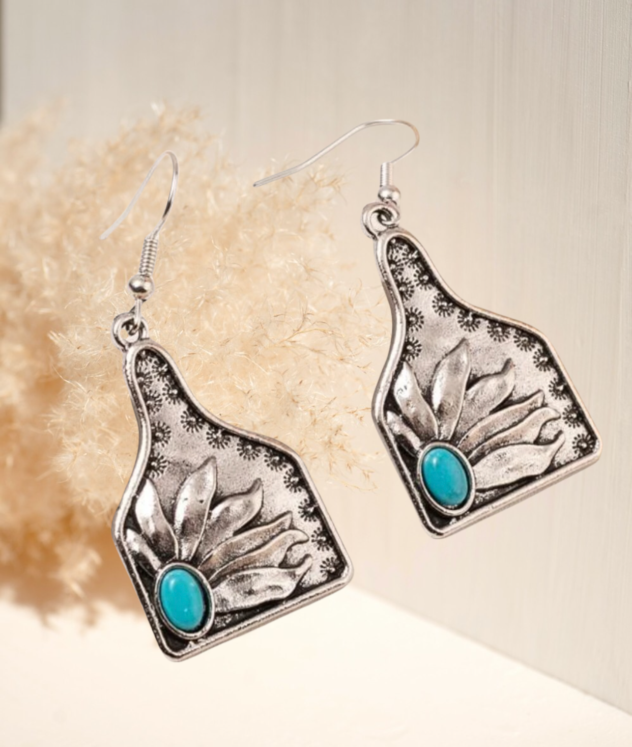 Turquoise decor drop earrings
