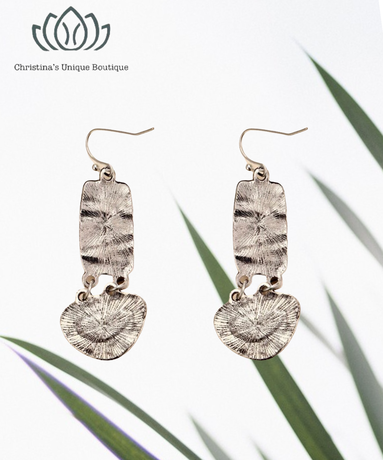 Stone decor geometric dangle earrings - Christina’s unique boutique LLC