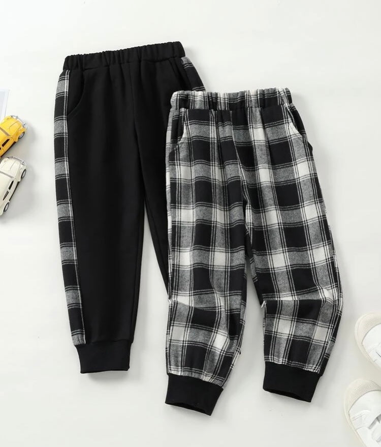 Toddler Boys 2pcs Plaid Sweatpants