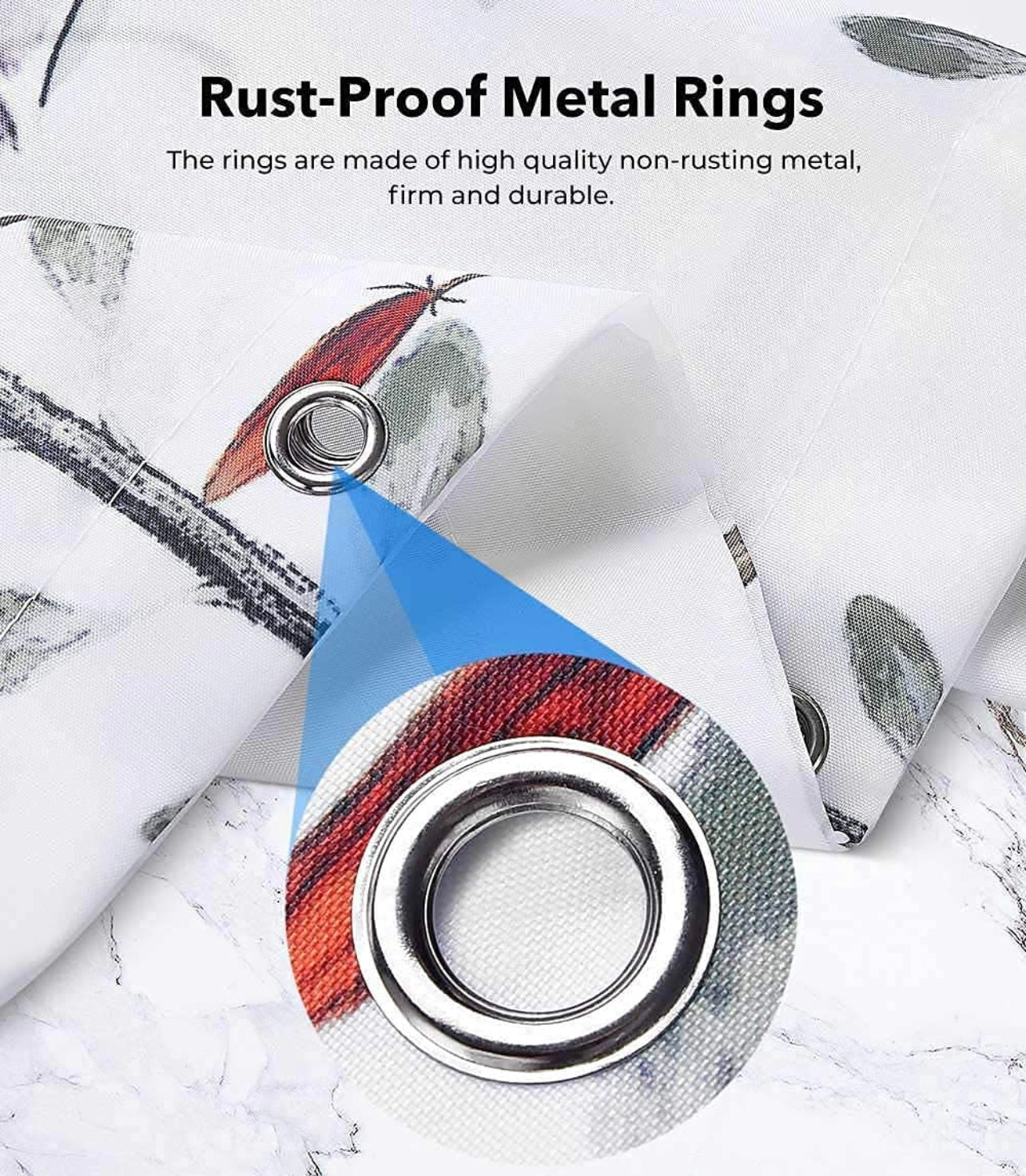 Shower Curtain,Tropical Shower Curtain,Waterproof Fabric Shower Curtains for Bathroom with 12 Plastic Hooks, 72x72 Inch