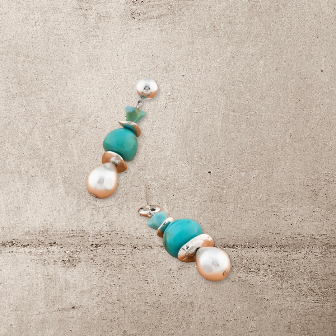 Faux pearl decor earrings
