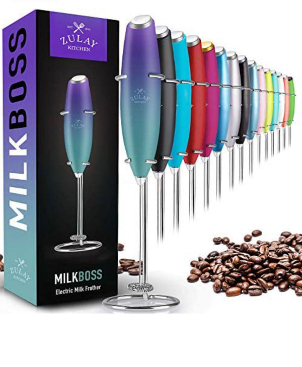 Zulay Original Milk Frother Handheld Foam Maker for Lattes