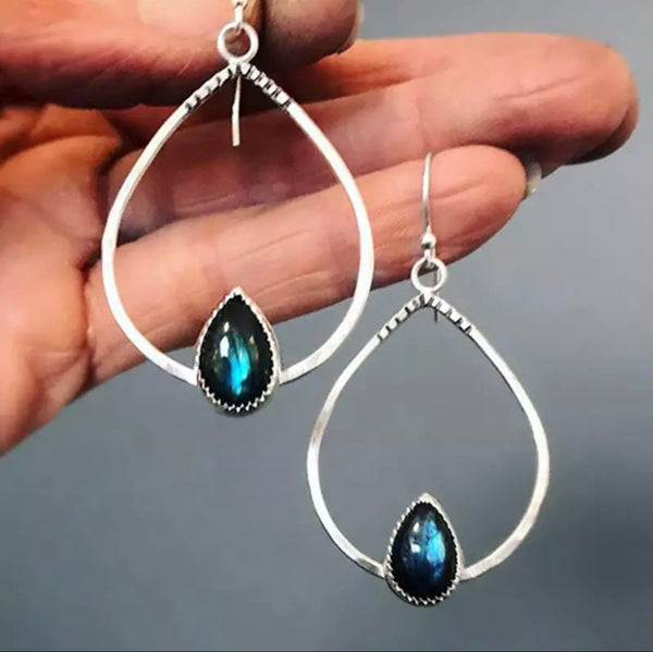 Waterdrop labradorite inspired dangle earrings