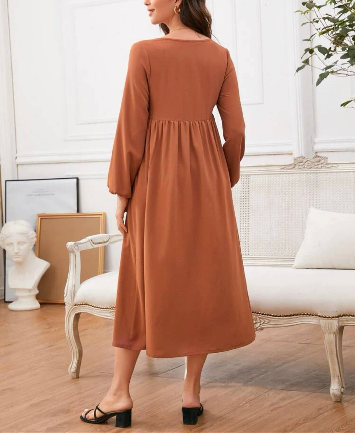 Maternity single breasted pocket front dress