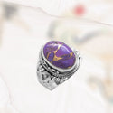 Purple Copper Turquoise 925 Sterling Silver gemstone ring.