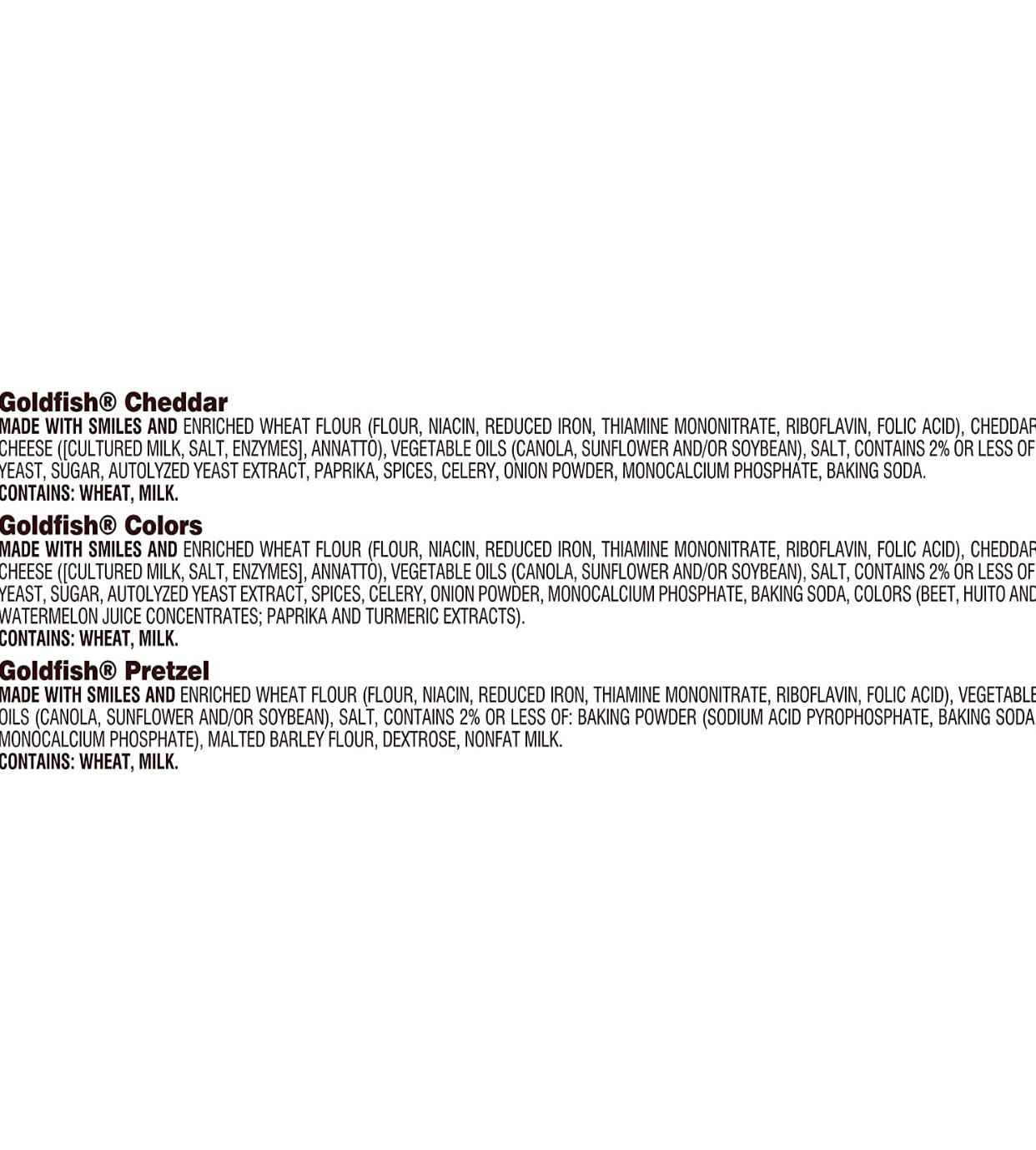 Goldfish Crackers Big Smiles with Cheddar, Colors, and Pretzel Crackers, Snack Packs, 30 CT Variety Pack Box