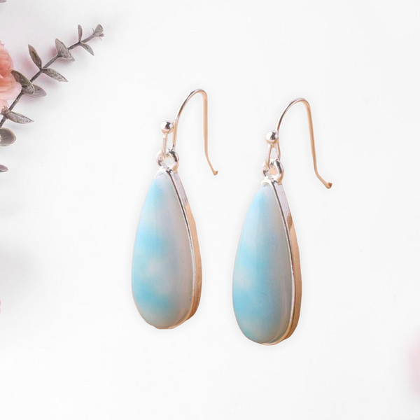 Water drop design earrings