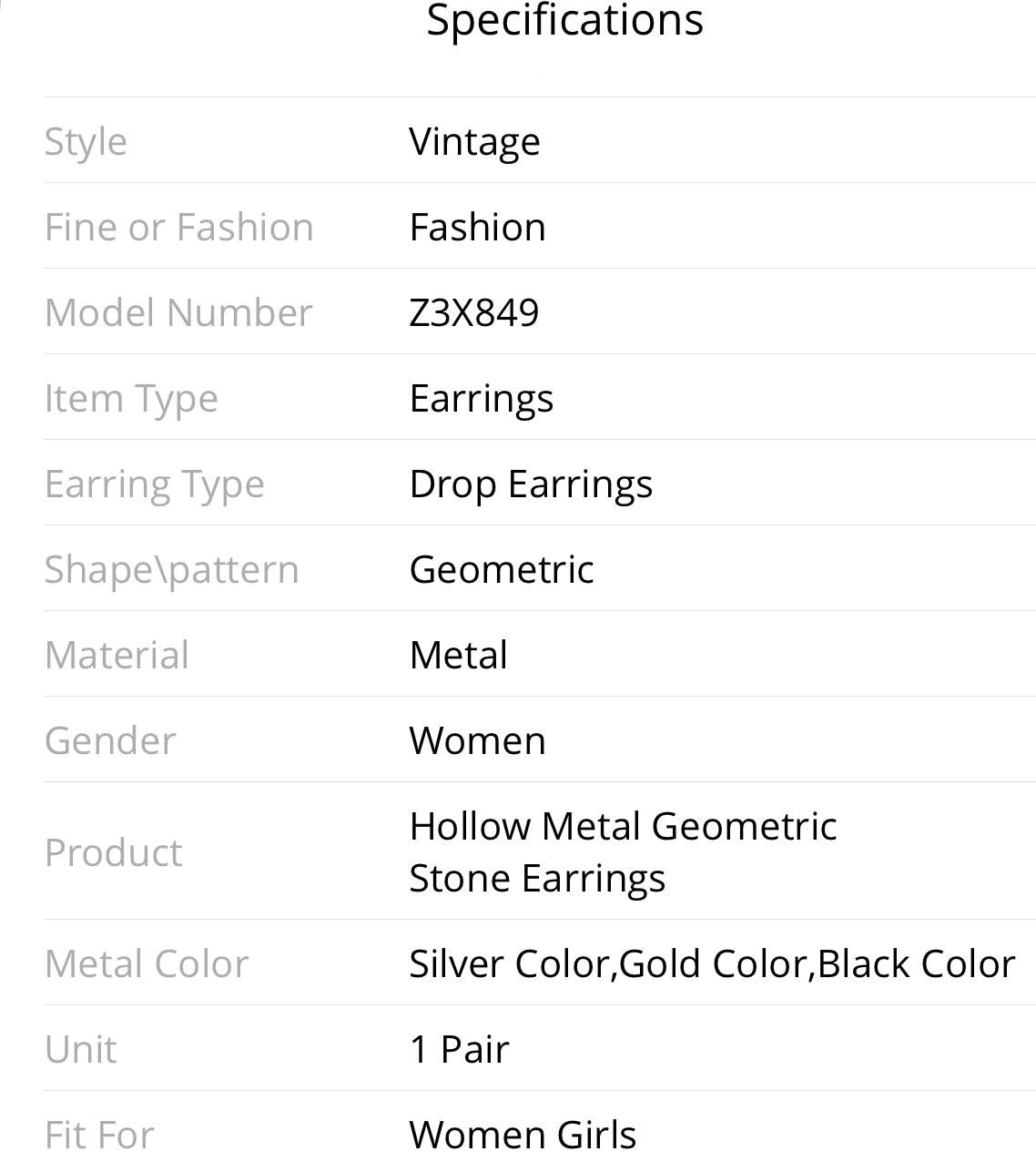 Tribal Geometric Colorful Painting Stone Earrings Vintage Jewelry Hollow Black Metal Antique Two Tone Drop Earrings