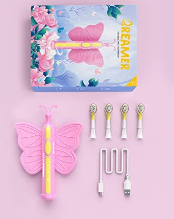 Kids Electric Toothbrushes (Pink-Butterfly)