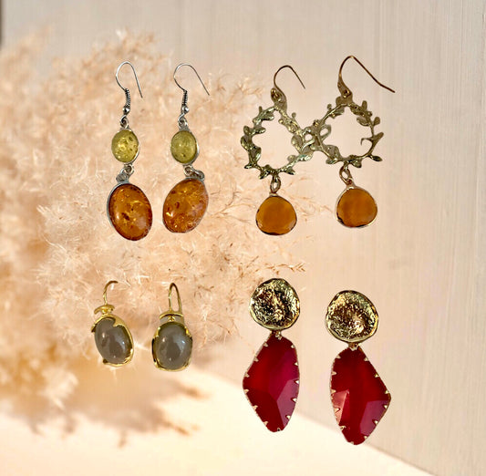 Set of four elegant earrings