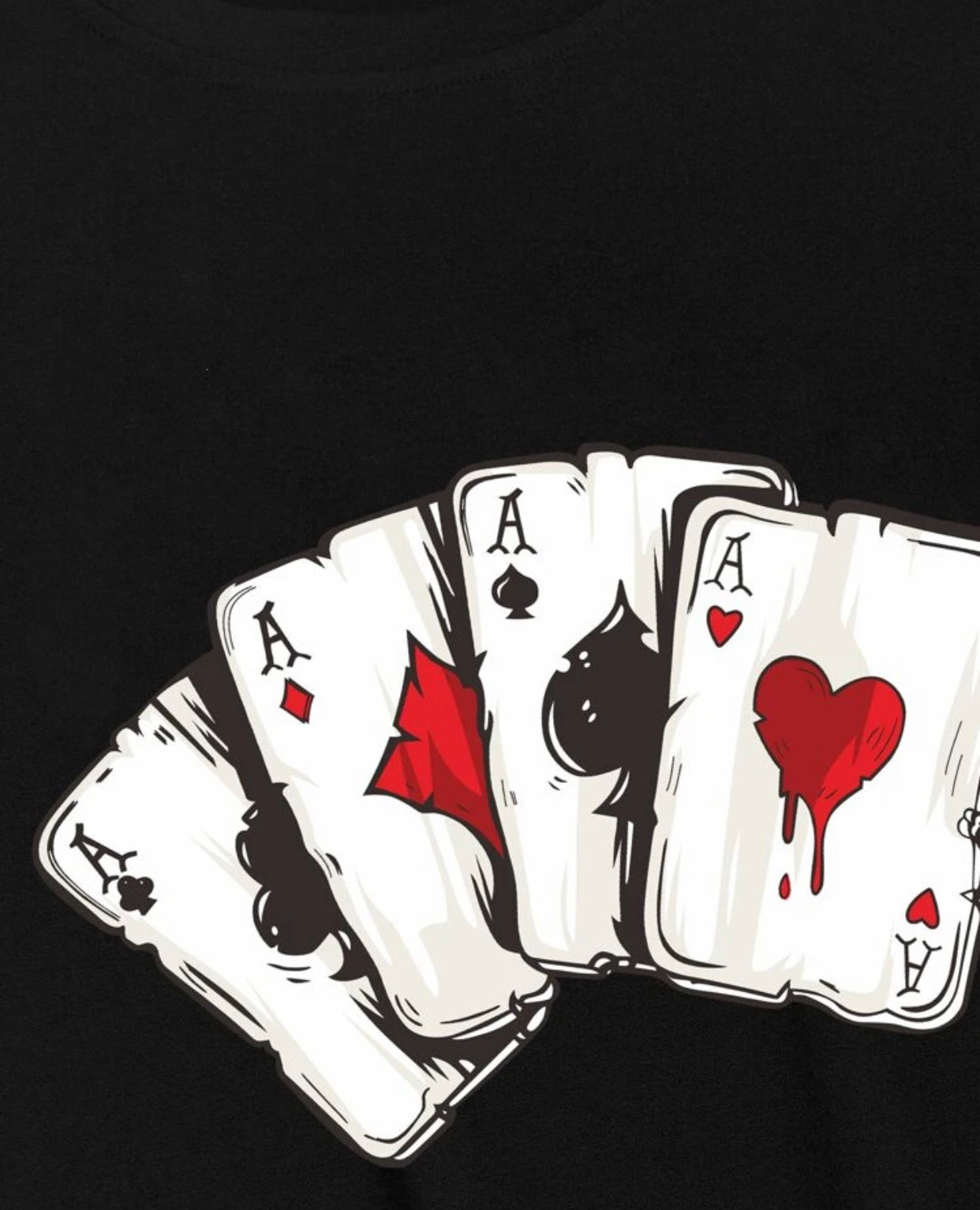 Men’s playing cards print tee & drawstring shorts