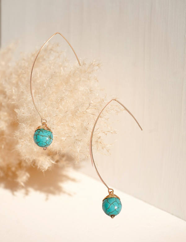 Natural stone drop earrings