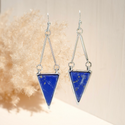 Triangle decor drop earrings
