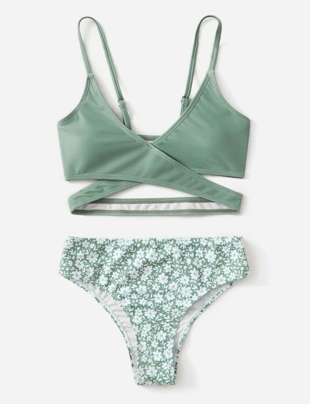 Girls Floral Wrap Bikini Swimsuit