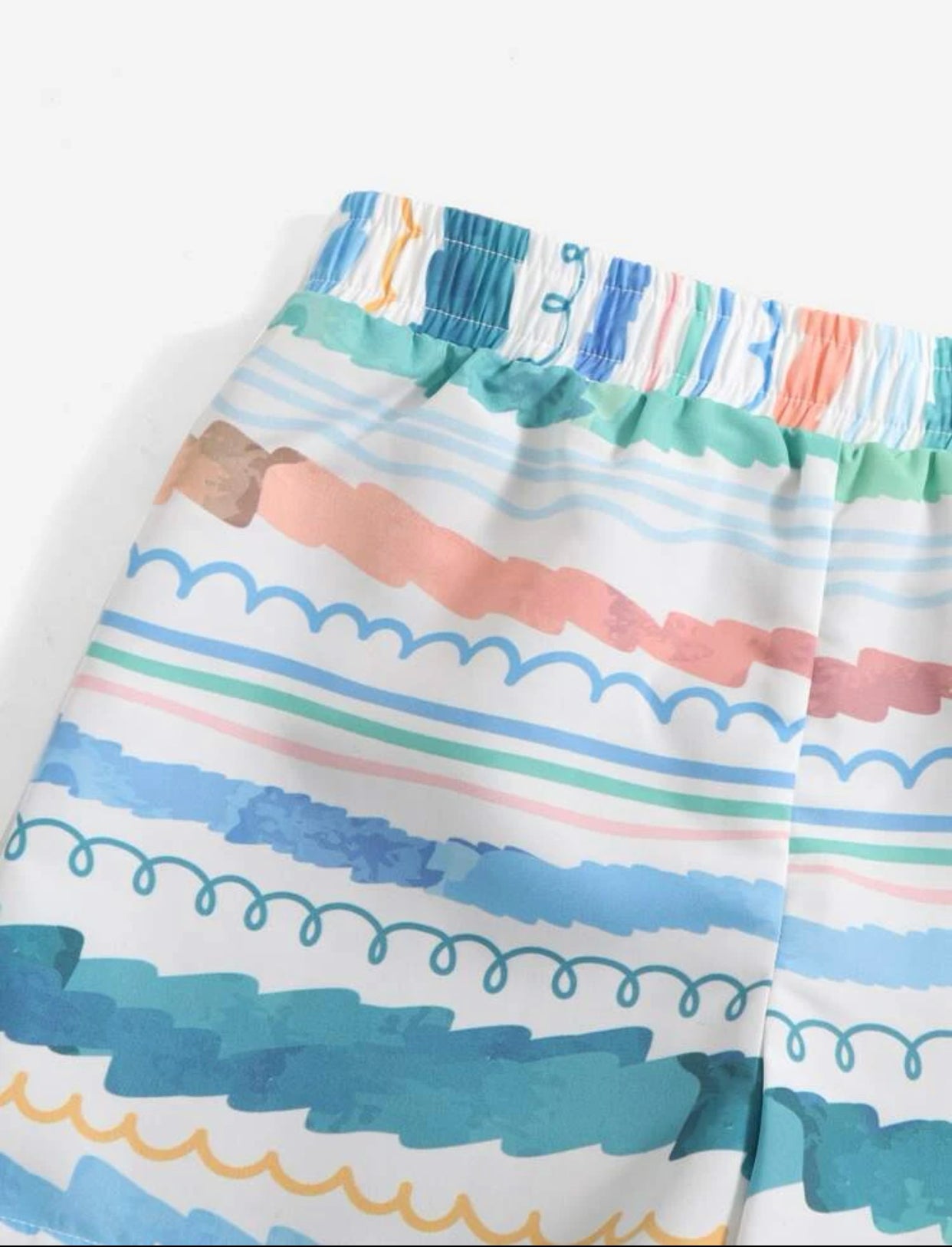 Toddler boys striped swim trunks