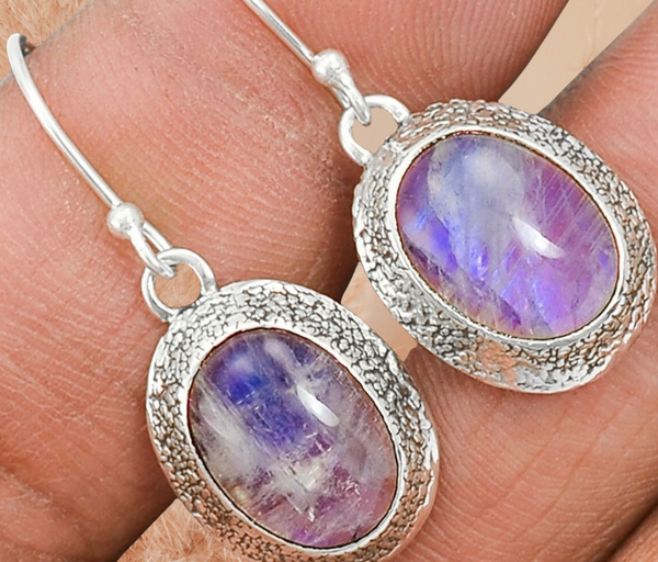 Purple moonstone inspired dangle earrings