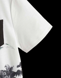 Boys figure & tropical print patched pocket tee
