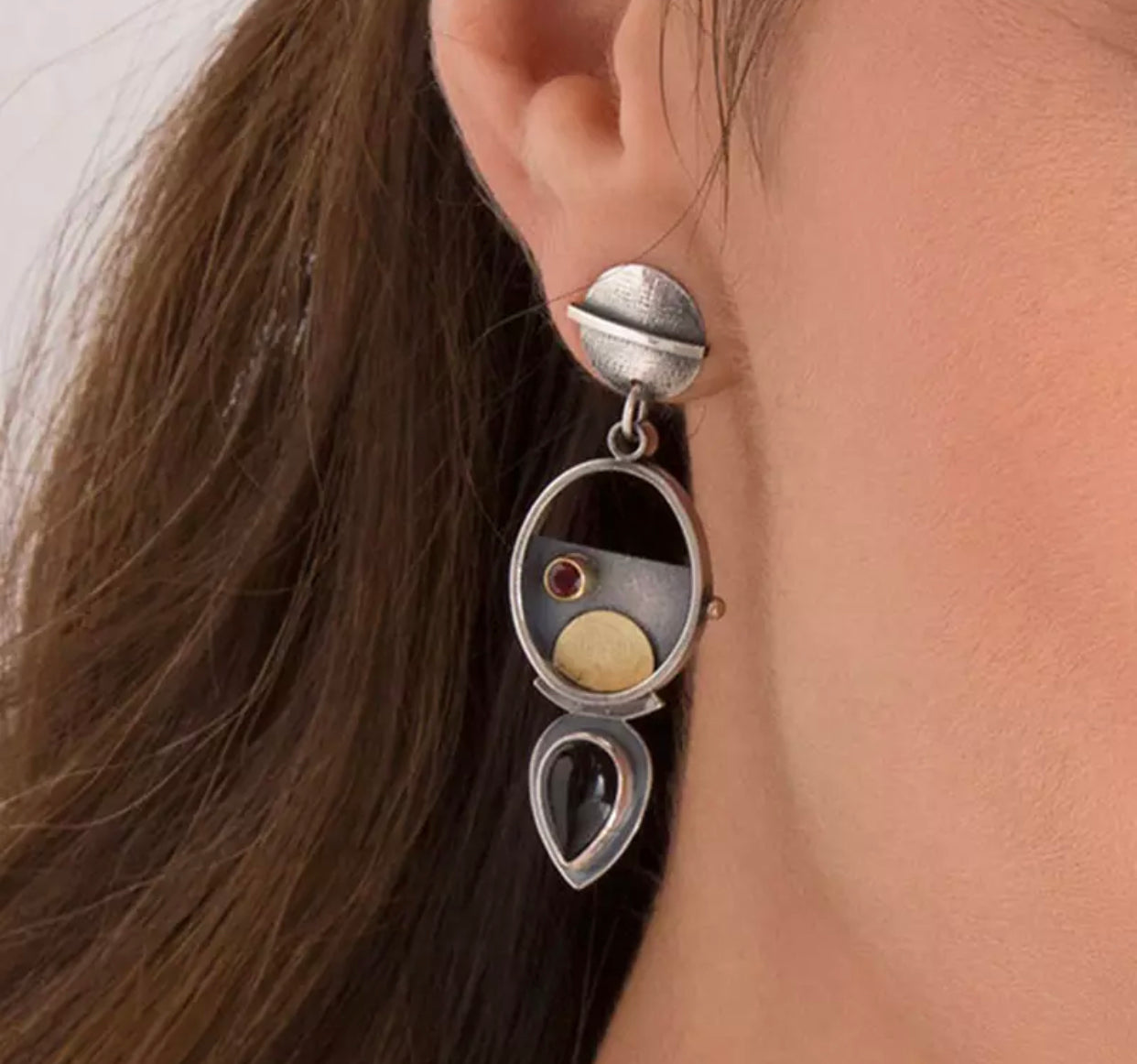 Tribal Oval Hanging Pear Earrings for Women