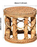 Indoor Rattan Plant Stands, Modern Boho Wicker Side Table for Gardening, Interior Decoration, Living Room, Entrance and Any Other Places, Natural - Christina’s unique boutique LLC