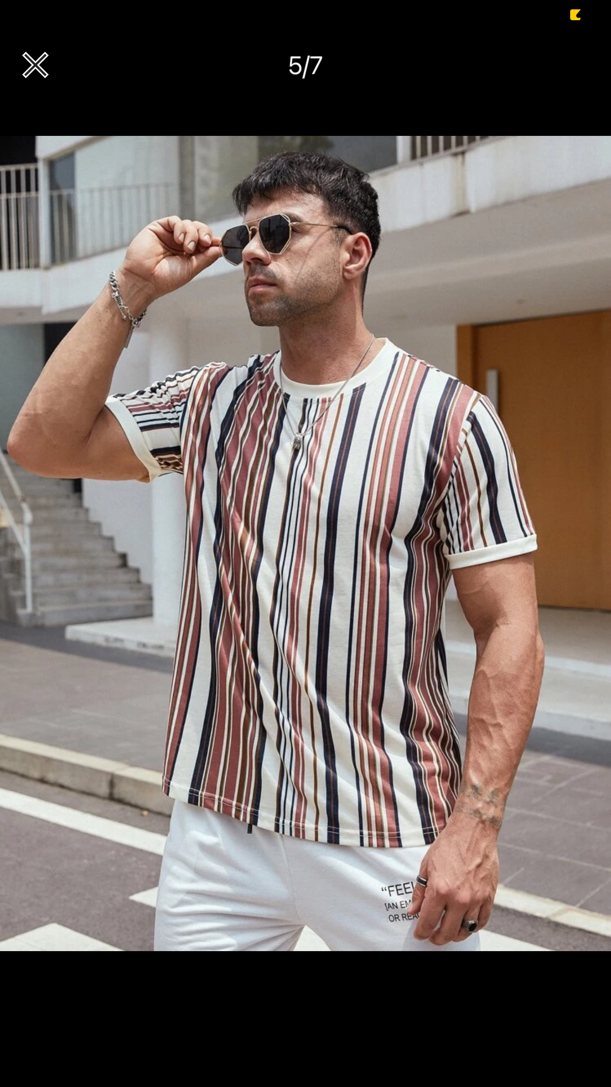 Men’s block stripe tee