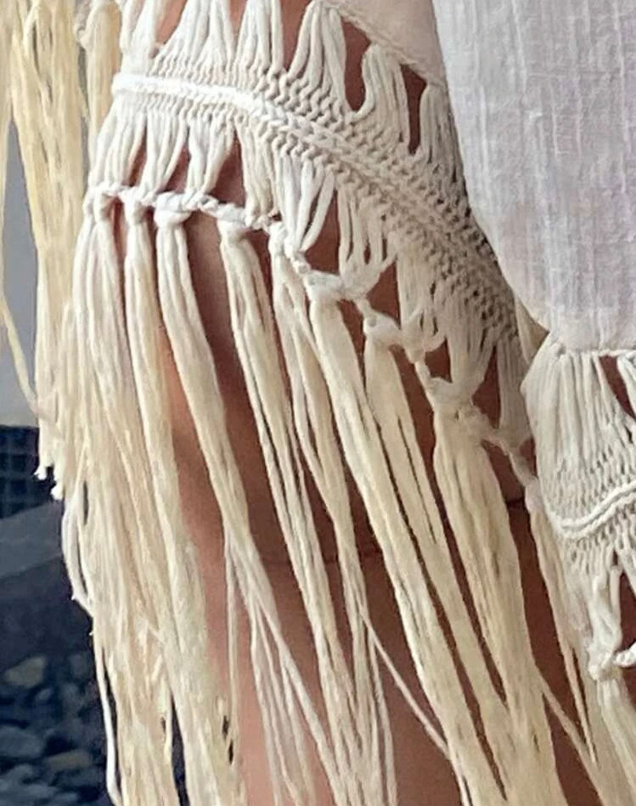 Fringe hem kimono