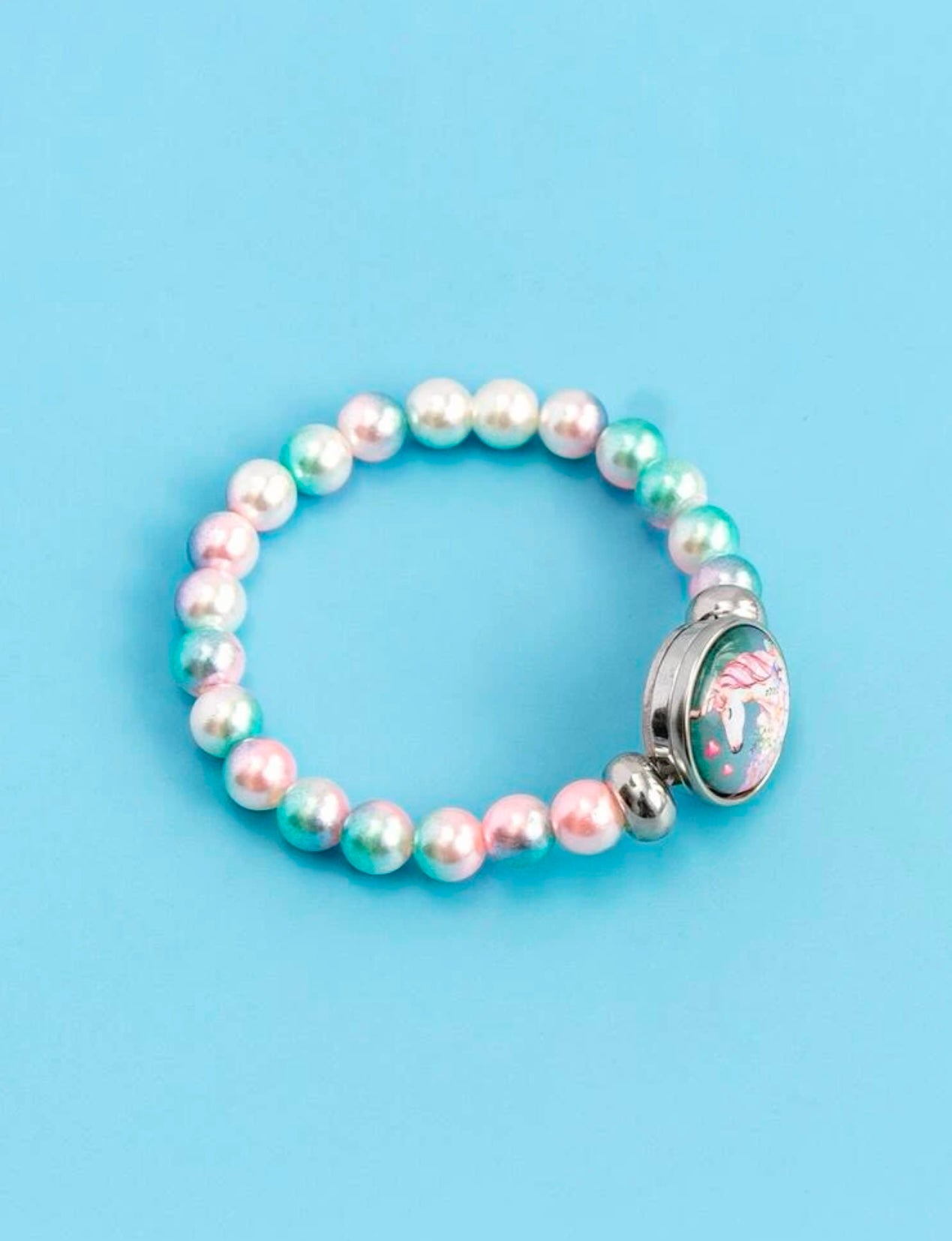 Girls Round Decor Beaded Bracelet