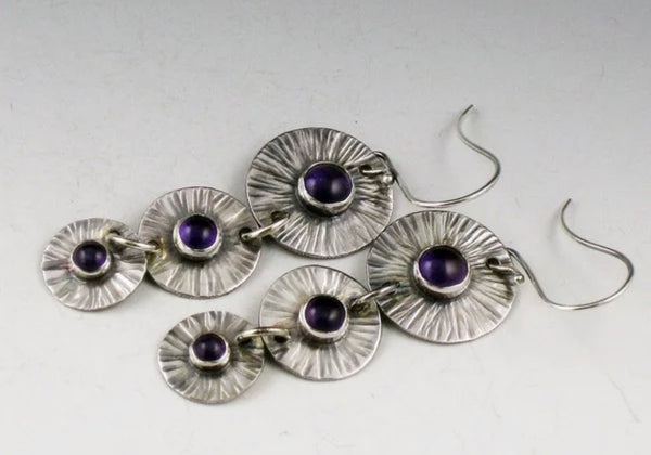 Fashion bohemian purple amethyst dangle earrings - Christina’s unique boutique LLC