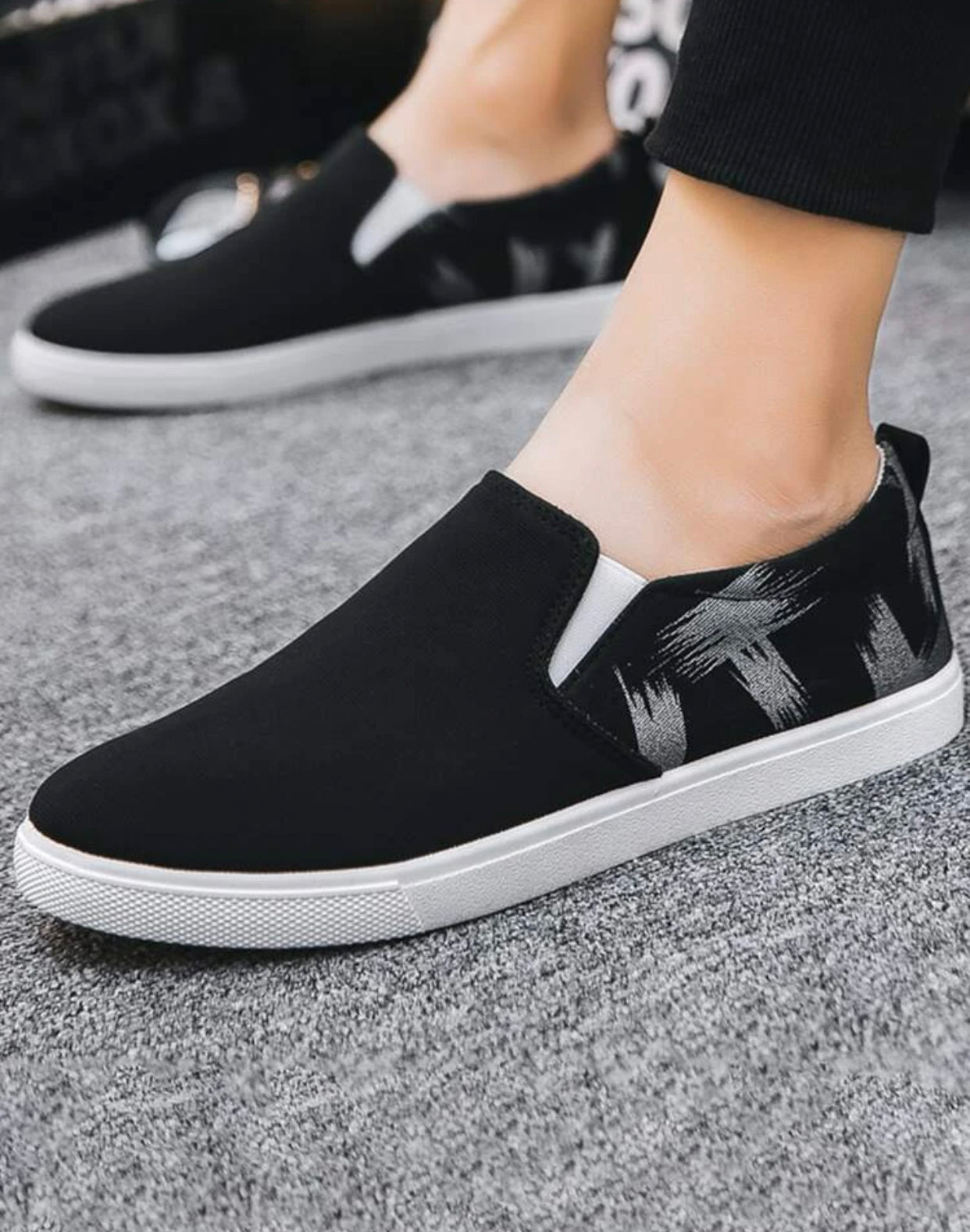 Men’s graphic slip on loafers