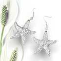 Textured starfish drop earrings