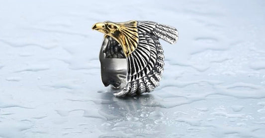 Vintage Silver American US Eagle Stainless Steel Men Ring Size 6-1 - Christina’s unique boutique LLC