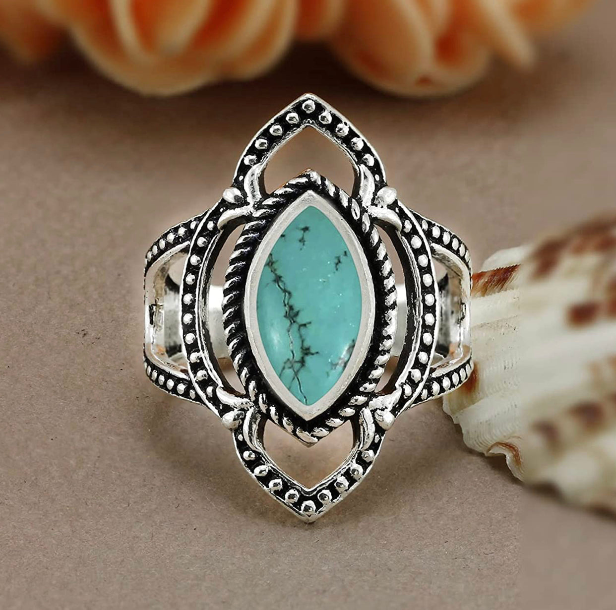 Sterling Silver Plated Genuine Gemstone solitaire ring