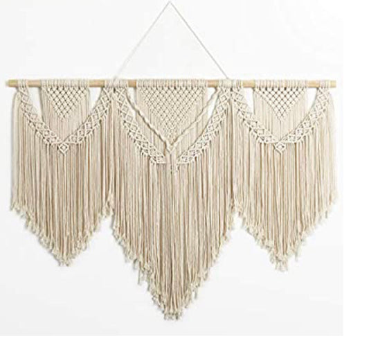 Beautiful cream colored large macrame wall tapestry - Christina’s unique boutique LLC