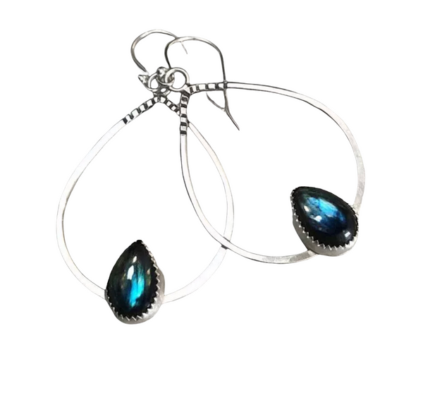 Waterdrop labradorite inspired dangle earrings