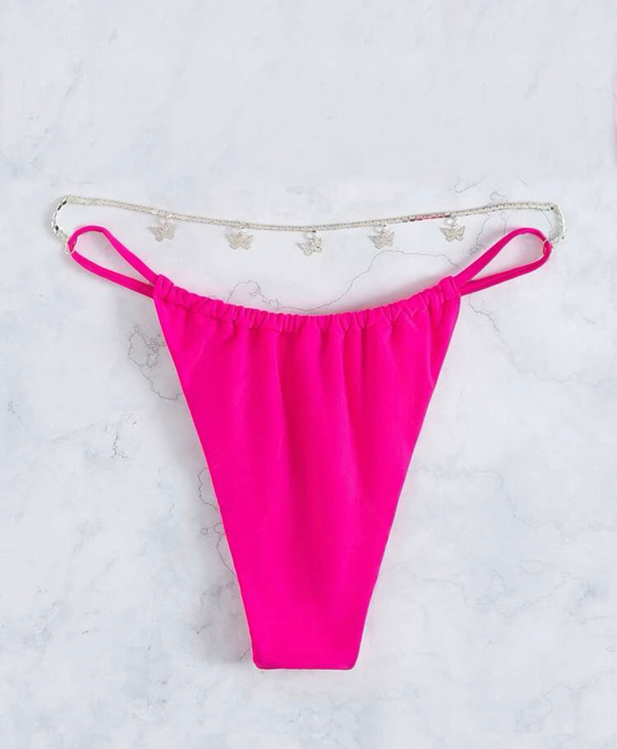 Hot pink butterfly decor bikini bottom