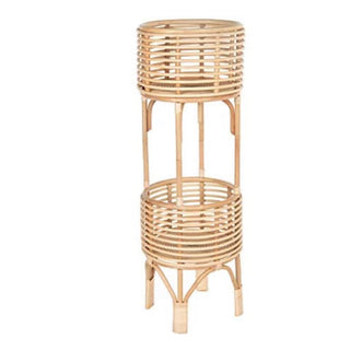 Rattan Indoor Two-Tier Plant Stand, Natural Planter, Large, Brown - Christina’s unique boutique LLC