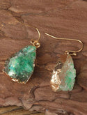 Beautiful green resin drop earrings