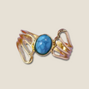 Gold plated turquoise decor ring. Size 8.