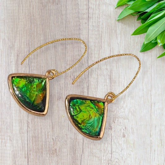 Gemstone decor drop earrings