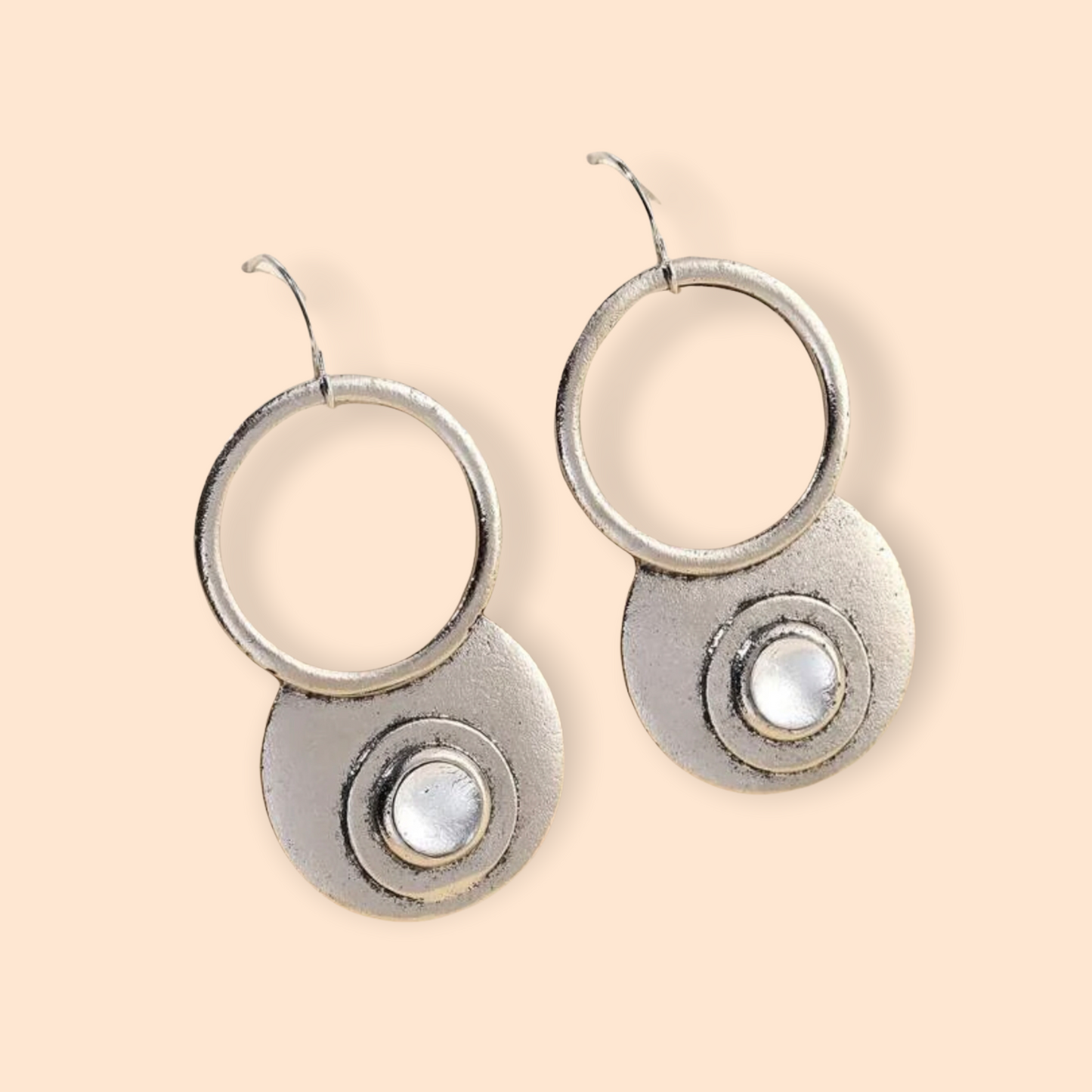 Moonstone decor dangle earrings