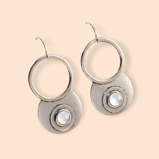 Moonstone decor dangle earrings