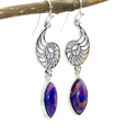 Purple copper turquoise inspired dangle earrings